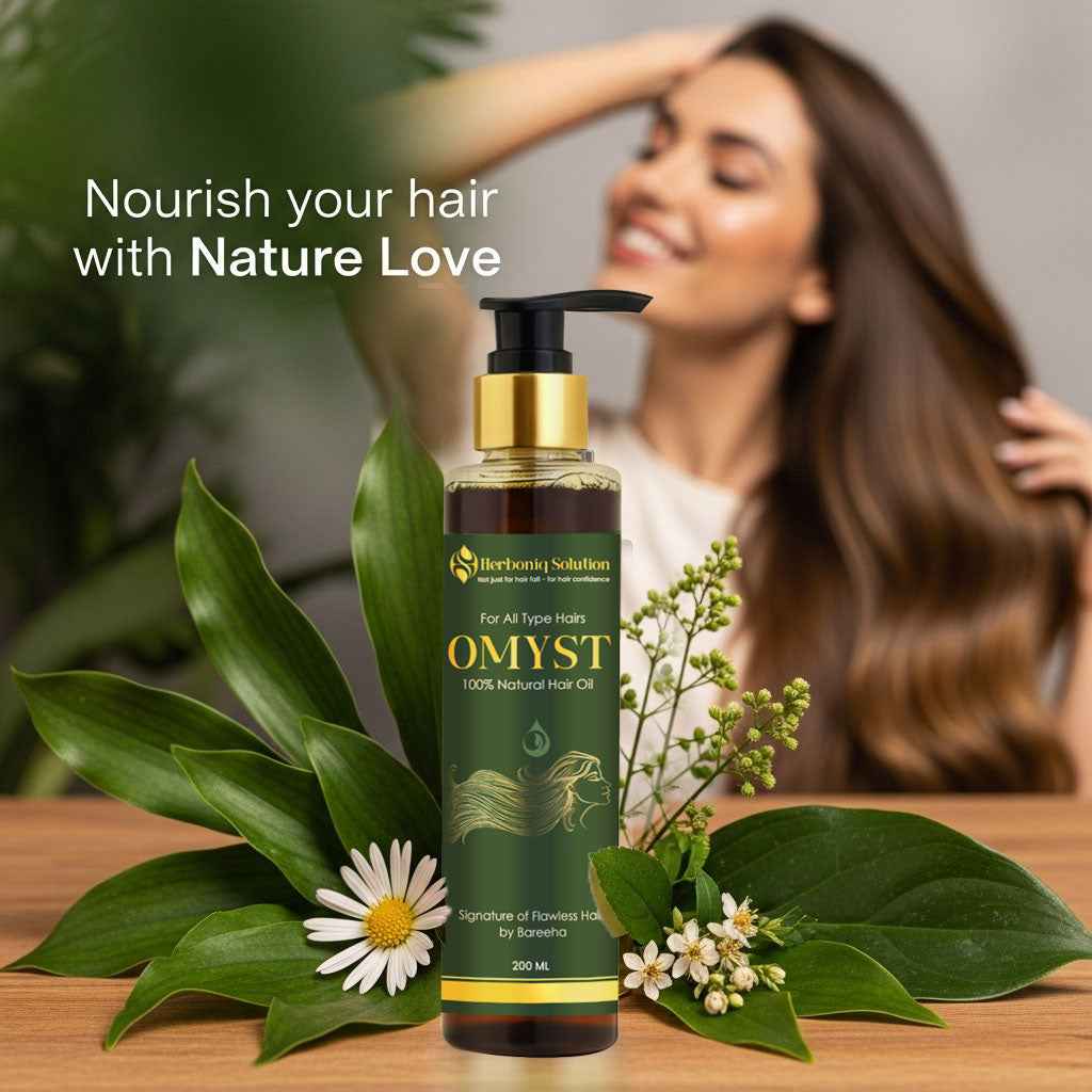 Herboniq Omyst natural hair oil - 100% Herbal Solution for All Hair Types, Your Ultimate Natural Hair Oil